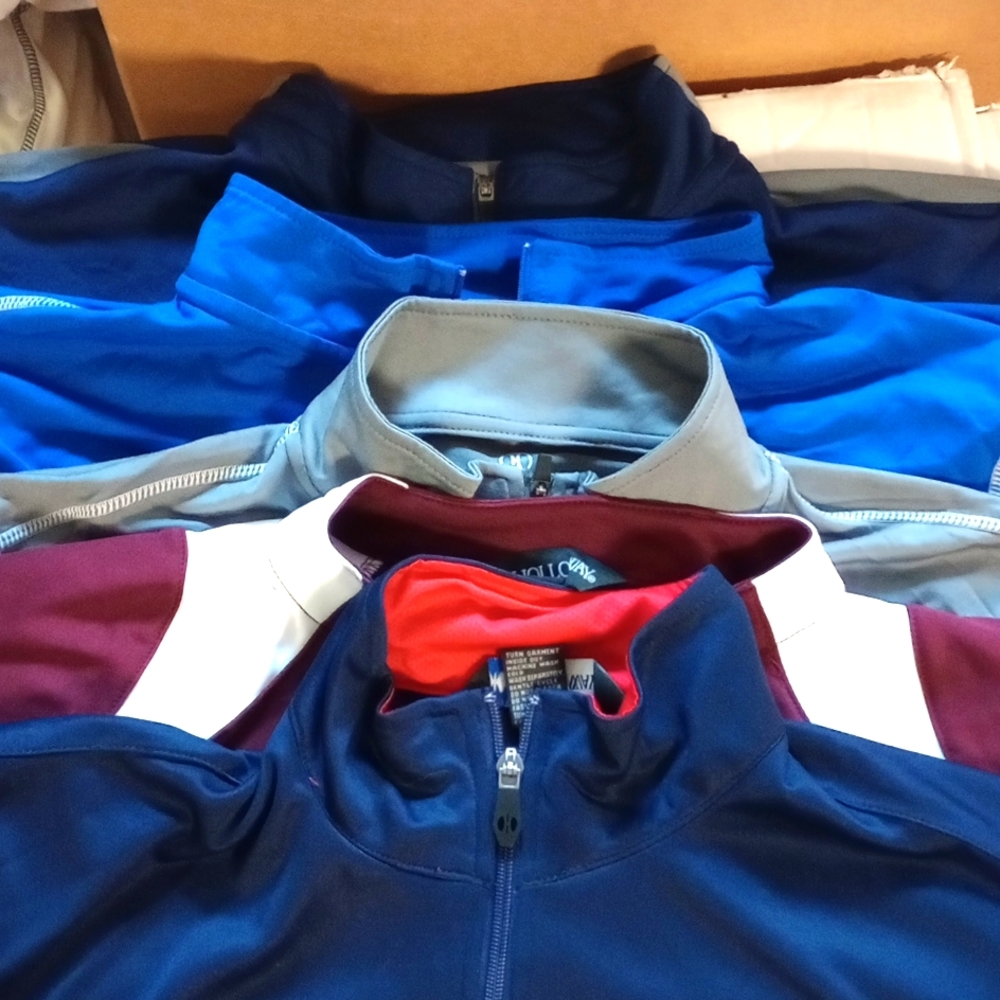 Quarter zip adult long sleeve dry fit.
